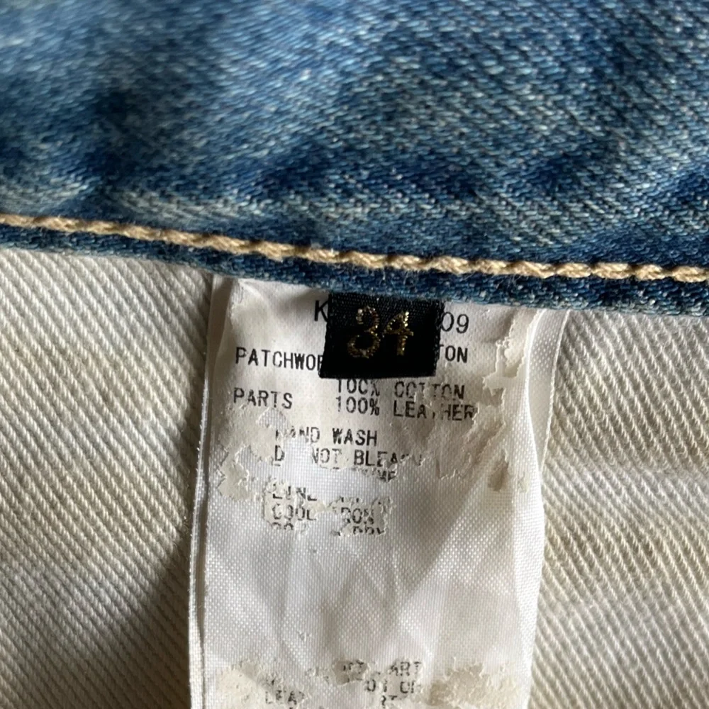 KAPITAL MONKEY CISCO STRAIGHT-LEG PATCHWORK JEANS - Picture 8 of 8